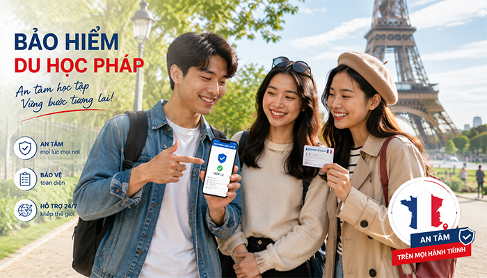 Bảo hiểm du học Pháp (Chuẩn Đại Sứ Quán & TLScontact) – Update T8.2026